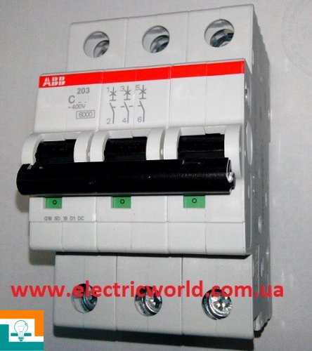 ВИМИКАЧ Автоматичний 3-п Abb 6kA S203 C 40А 2CDS253001R0404