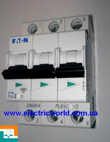 ВЫКЛЮЧАТЕЛЬ АВТОМАТИЧЕСКИЙ 3-п Eaton 6kA PL6 (CLS6) C 50А