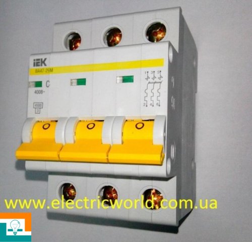 ВЫКЛЮЧАТЕЛЬ АВТОМАТИЧЕСКИЙ 3-п ИЭК 4,5кА ВА 47- 29М C 16А