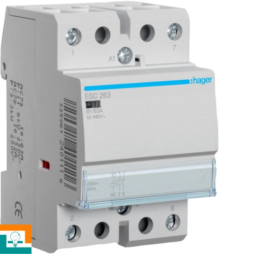 КОНТАКТОР 230V Hager ESC263 63A 2но