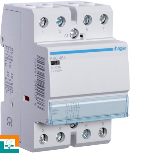 КОНТАКТОР 230V Hager ESC463 63A 4но