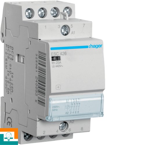 КОНТАКТОР 230V Hager ESC426 25A 4нз