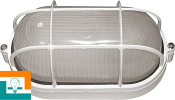 Светильник 60W Е27 ІP54 E.Next l002012 Овал металлическая решетка 60 белый e.lіght.1403.1.60.27