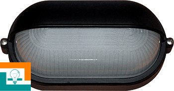 Светильник 100W Е27 ІP54 E.Next l002028 Овал 100 черный e.lіght1402.1.100.27