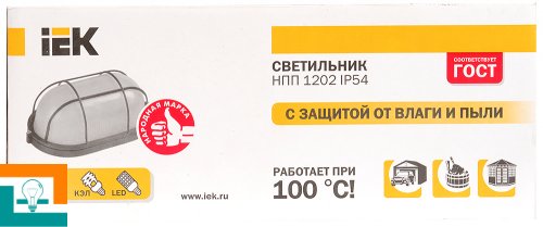 СВІТИЛЬНИК ІP54 ІЕК Овал з решіткою 60 білий НПП1402 LNPP0-1402-1-060-K01