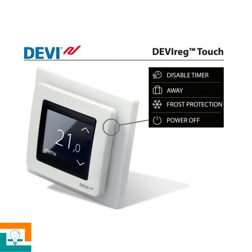 ТЕРМОСТАТ DEVIreg Touch сенсорний 140F1064 16А +5,+45 білий