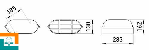 Світильник 100W Е27 IP54 E.NextlL002029 Овал металева решітка 100 былий e.light.1403.1.100.27.white 100W
