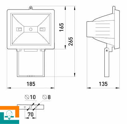 Светильник l003003 e.halogen.500.white 500Вт белый прожектор E.next