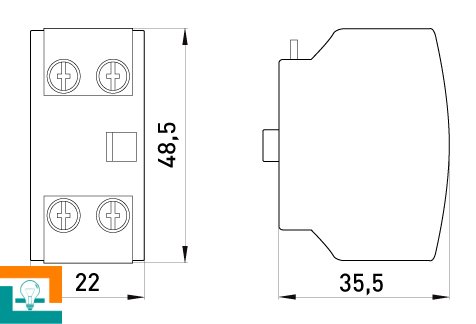 КОНТАКТ додатковий фронтальний 1нв+1нз E.Next e.industrial.au.2.11 i0140006