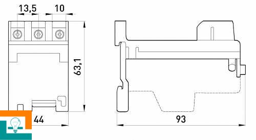 Основа (адаптер) для теплового реле E-Next e.industrial.azh.22 i0120001