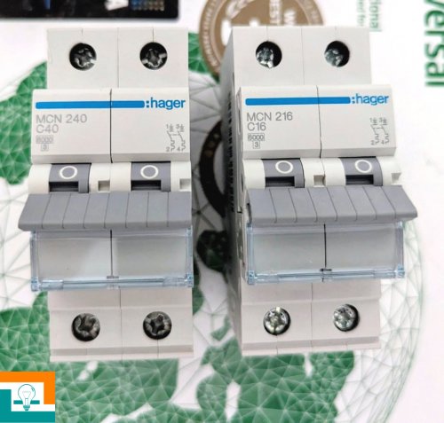 HAGER в корпусе 2-п 16Ампер начинка 40Ампер